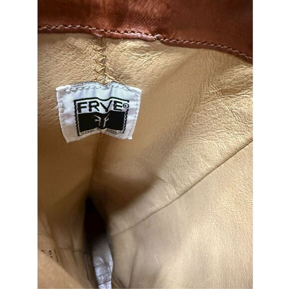 FRYE Paige Women’s 7 Clovertab Cuff Riding Boots Brown Leather Western Boho - Picture 10 of 13